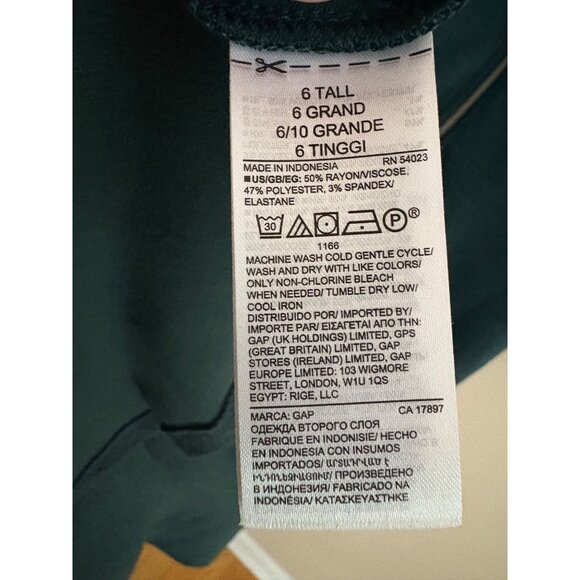 GAP Textured Fit & Flare Green Flutter Dress Career Holiday Party Size 6 TALL - Picture 8 of 13